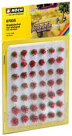 Noch 07035 - Grasbüschel Mini-Set, blühend rot, 42 Stück, 6 mm